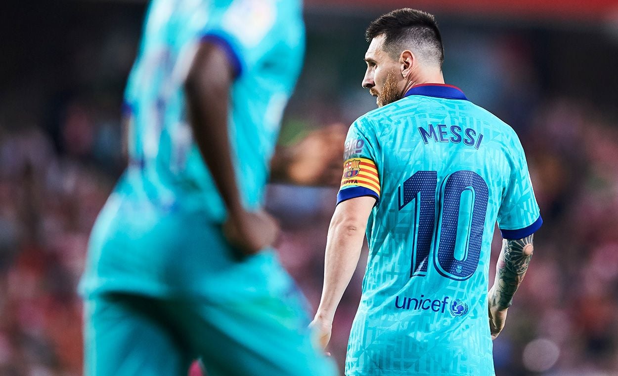 Leo Messi, during an instant of the Granada-Barça