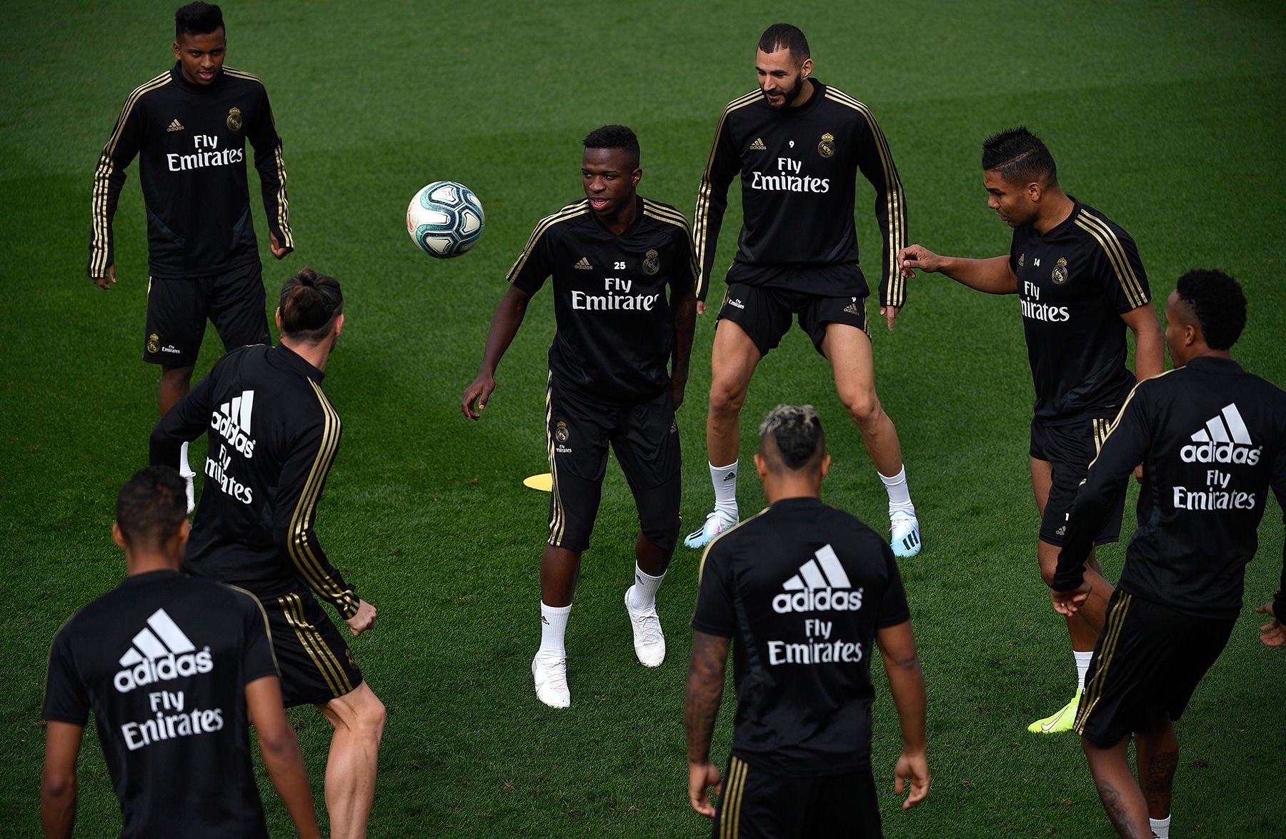 El Real Madrid en un entrenamiento esta temporada