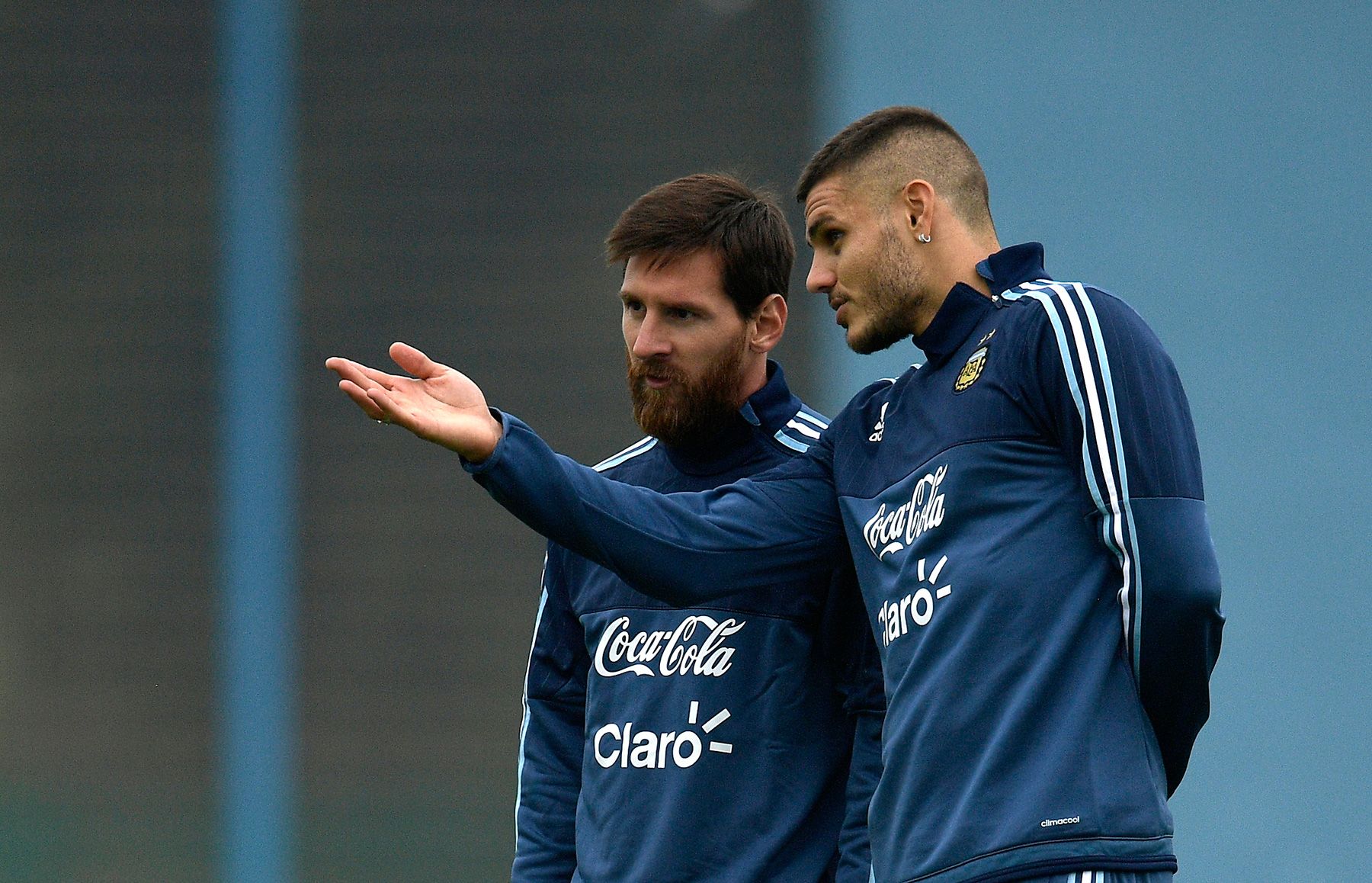 Leo Messi e Icardi en la concentración de Argentina