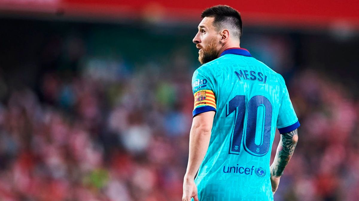 Leo Messi in a match of Barça