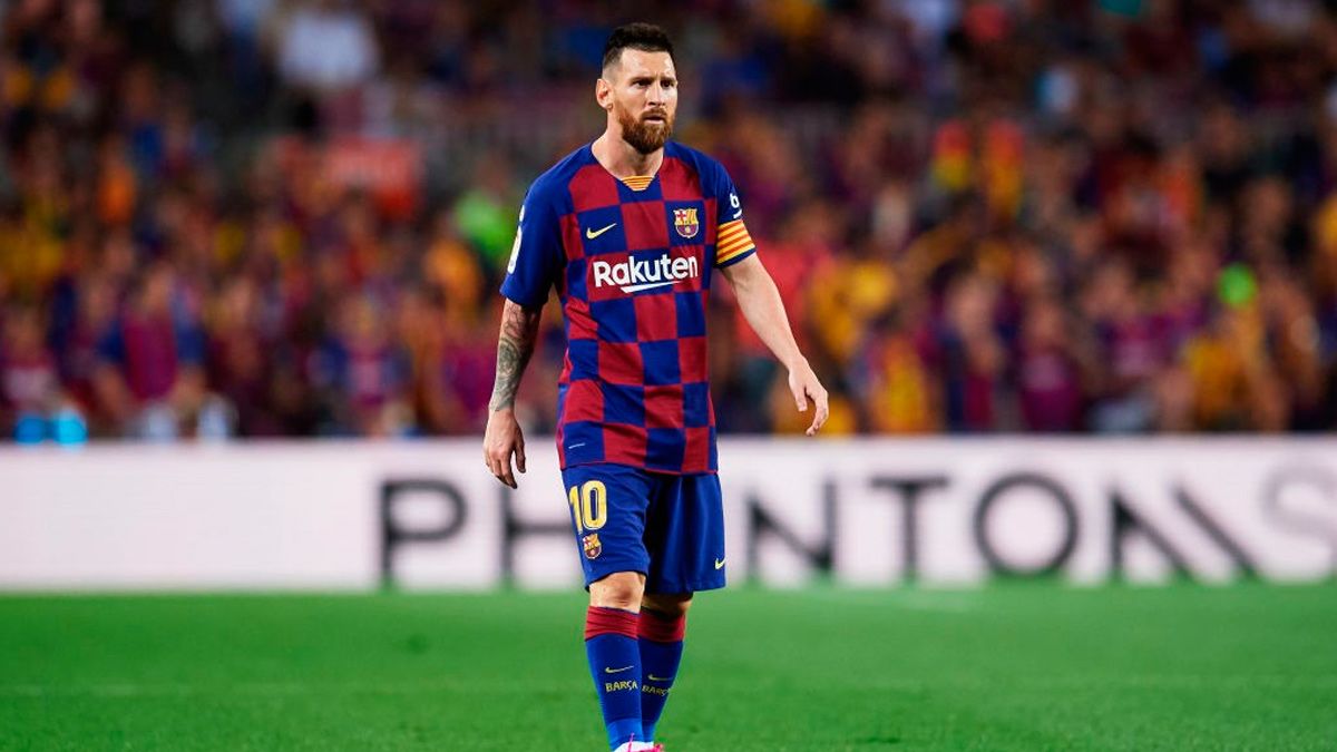 Leo Messi in a match of Barça in the Camp Nou