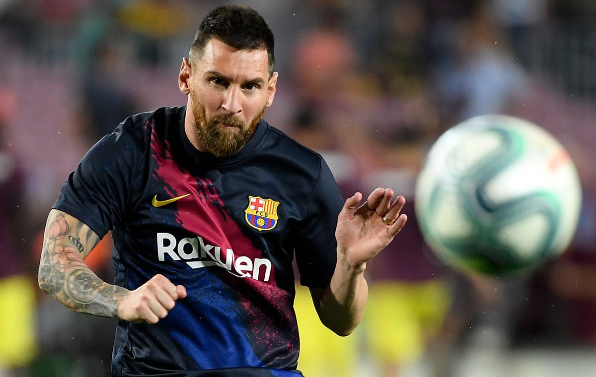 Leo Messi, durante un calentamiento antes de jugar con el Barça