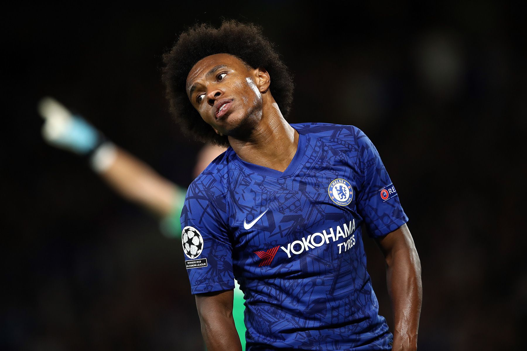 Willian, player of Chelsea, in a party of the Premier