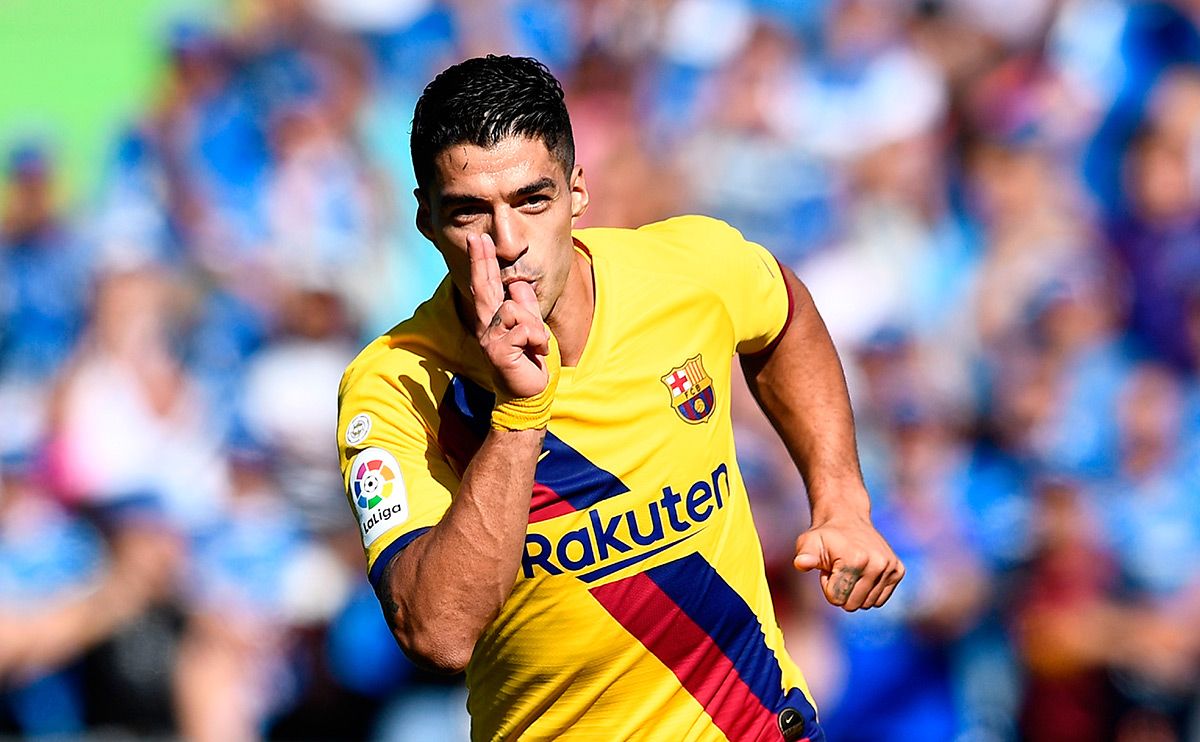 Luis Suárez, celebrando el gol marcado contra el Getafe
