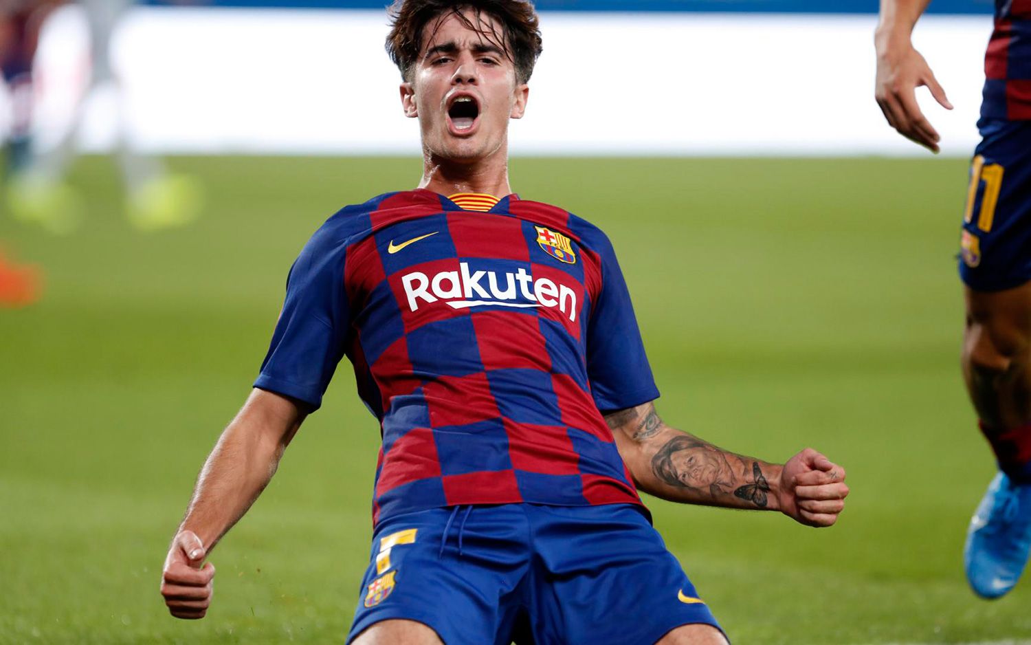 Collado celebrates his goal with the Barça B|IMG: FCB