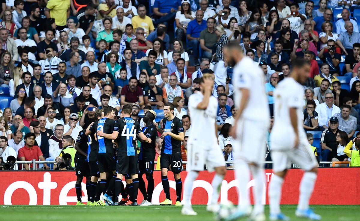 Brujas, celebrating one of the goals against Real Madrid