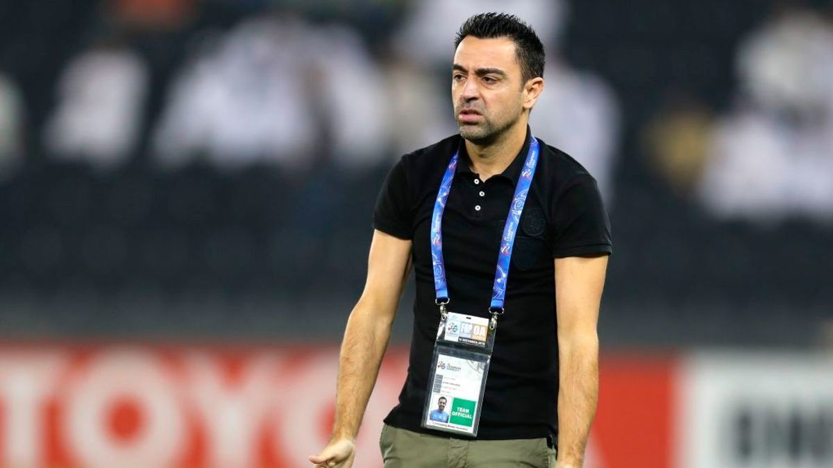 Xavi Hernández in a match with Al-Sadd