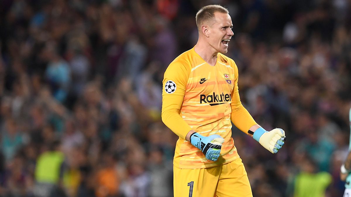 Marc-André ter Stegen en un partido con el Barça