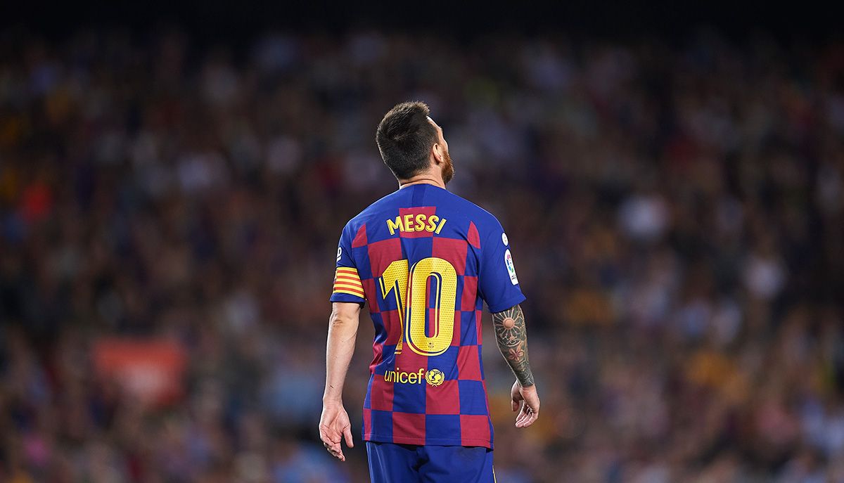 Leo Messi, during a match played this season in the Camp Nou
