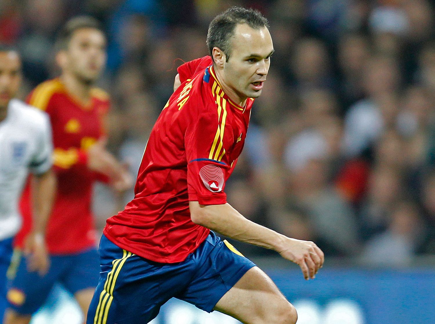 Iniesta in a party with Spain