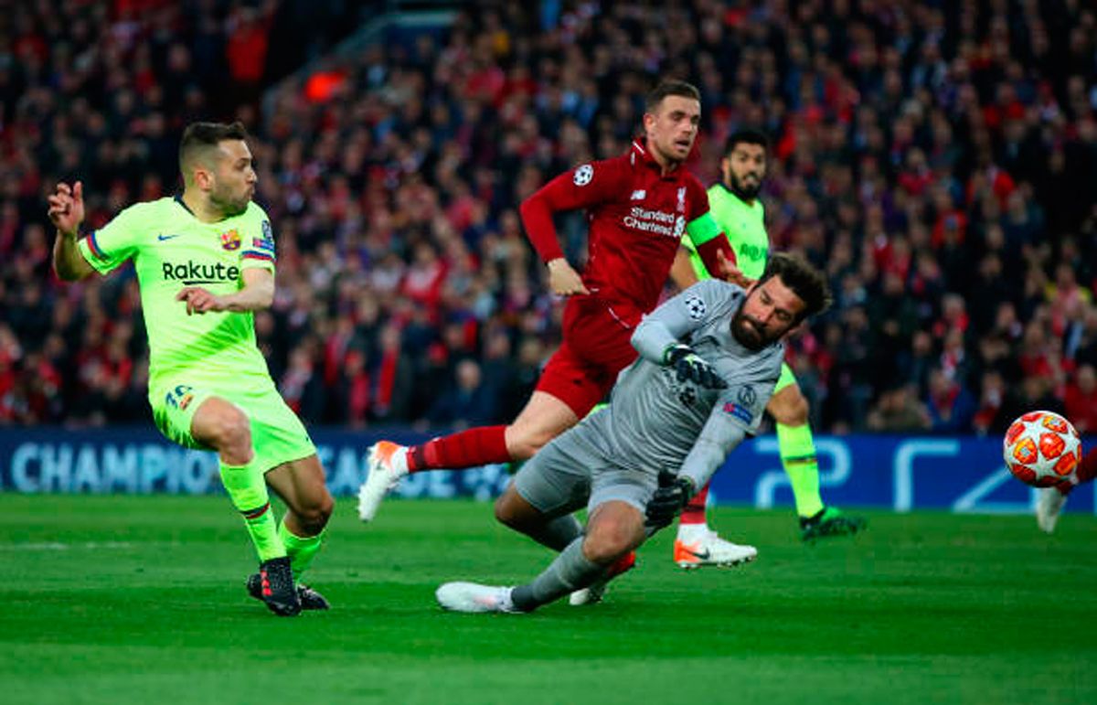 Alisson, against Barcelona in Champions