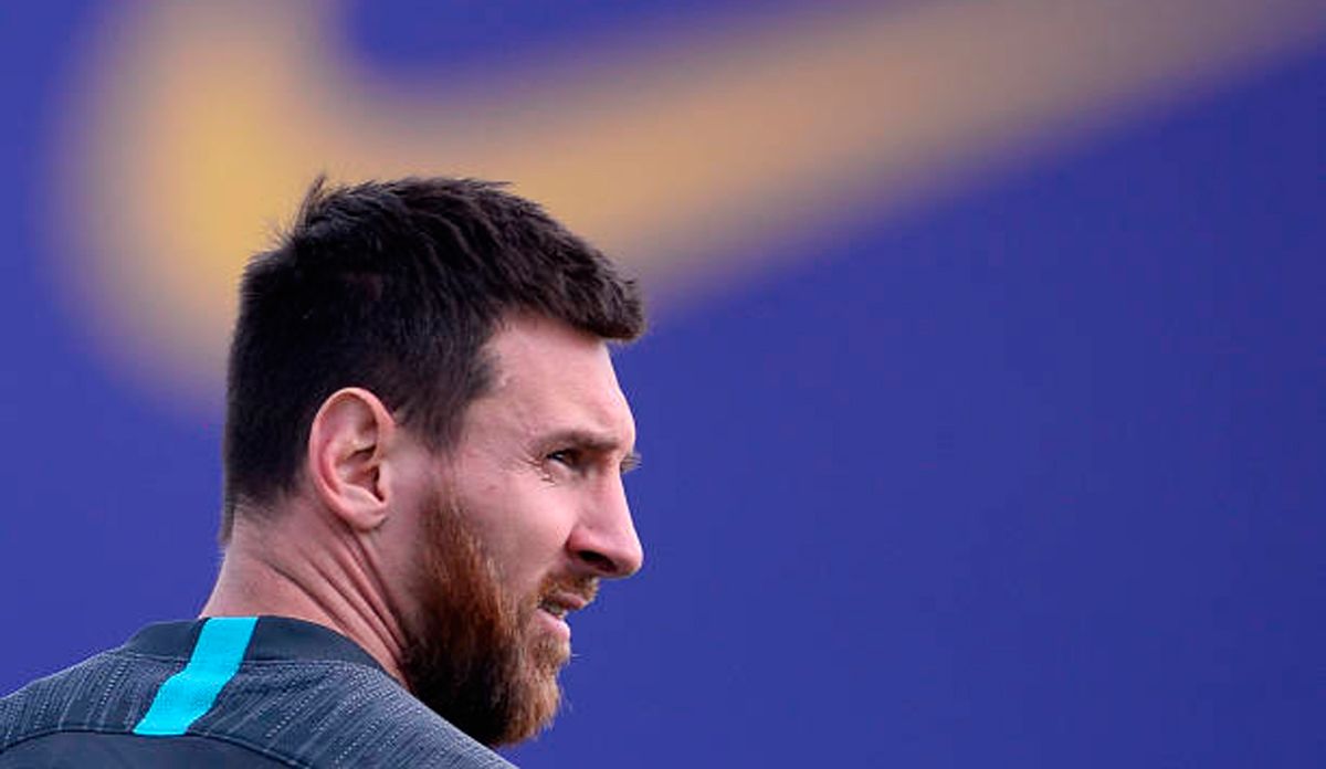 Leo Messi, durante un entrenamiento