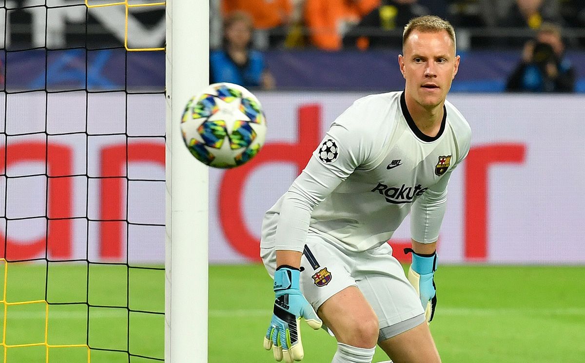 Marc-André ter Stegen, during a match of Champions League with FC Barcelona