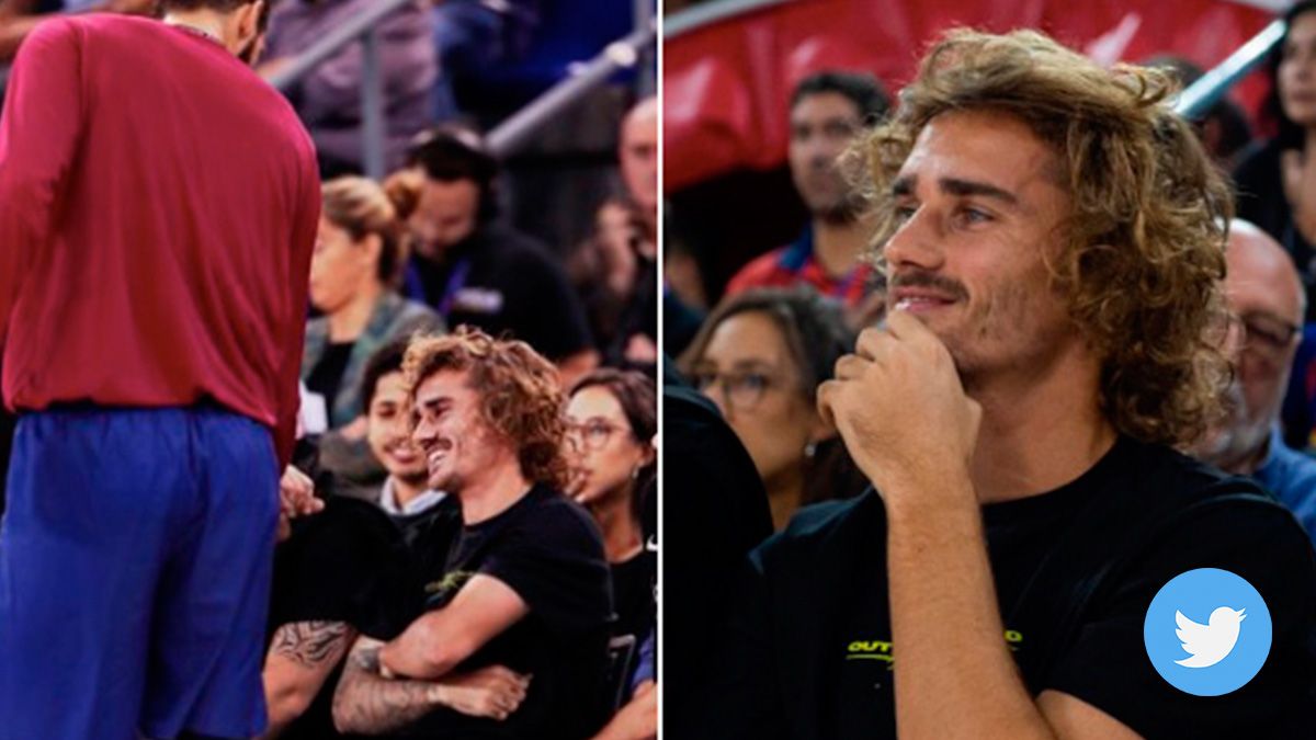 Griezmann, present in the Palau Blaugrana seeing the Barça-Herbalife