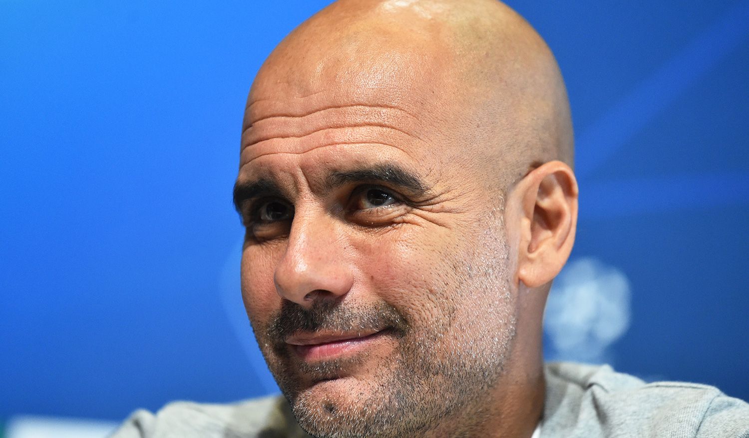 Pep Guardiola in a press conference with the City