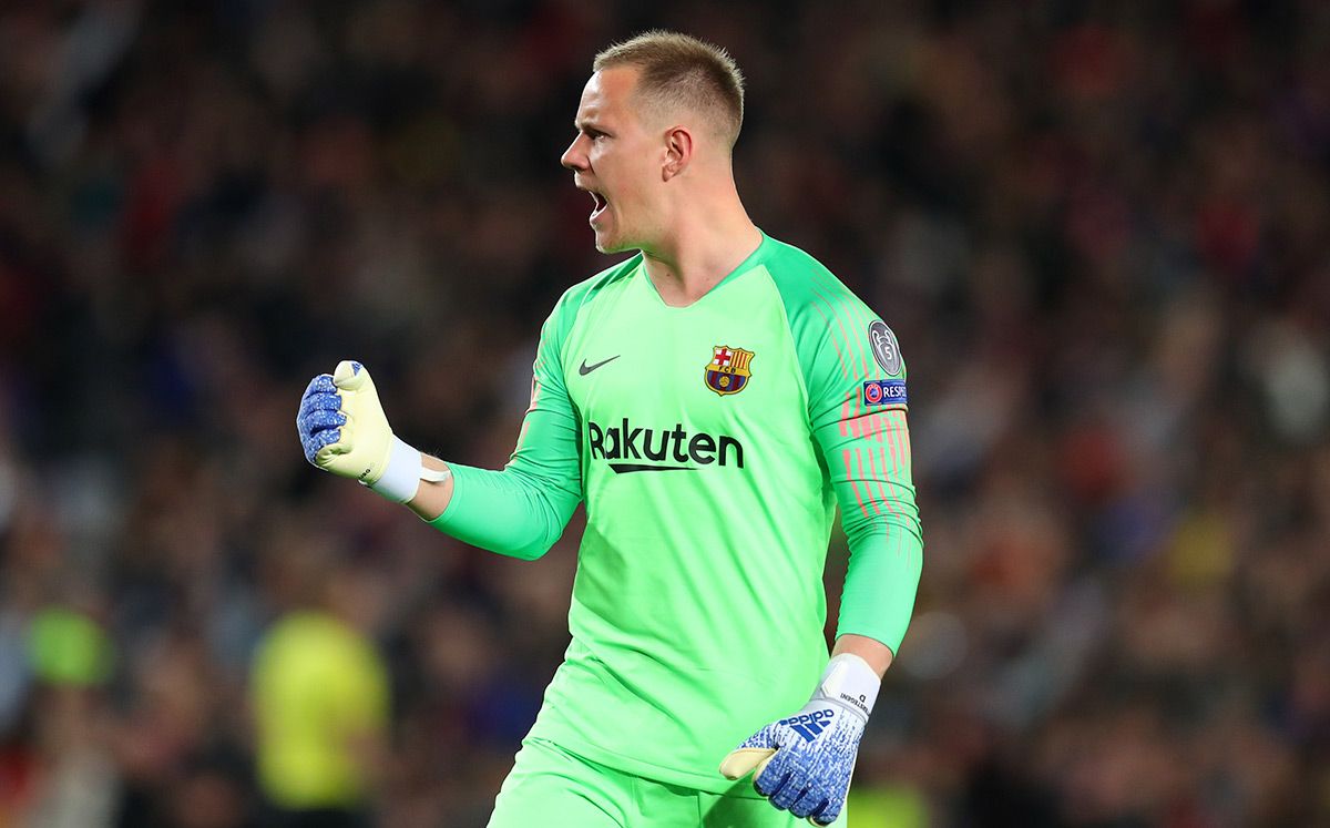 Ter Stegen, during a match of the Barcelona