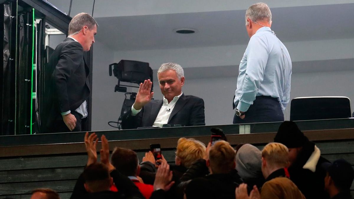 José Mourinho in Old Trafford during a Manchester United-Liverpool