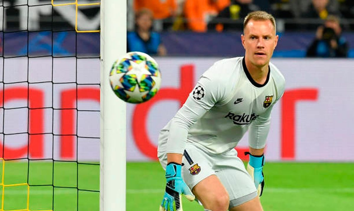 Ter Stegen, durante un partido