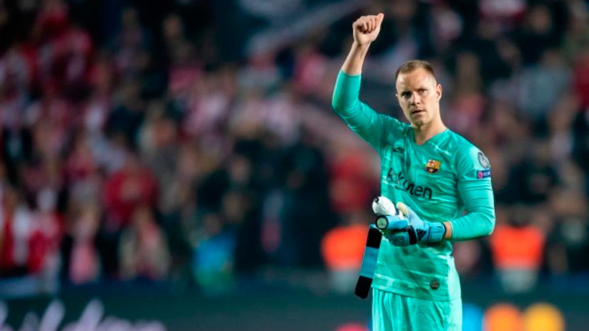 Marc-André ter Stegen tras un partido del Barça