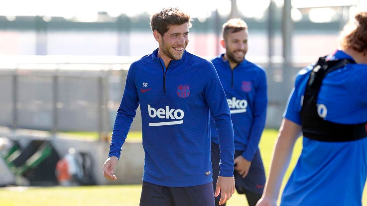 Sergi Roberto in a training session of Barça | FCB