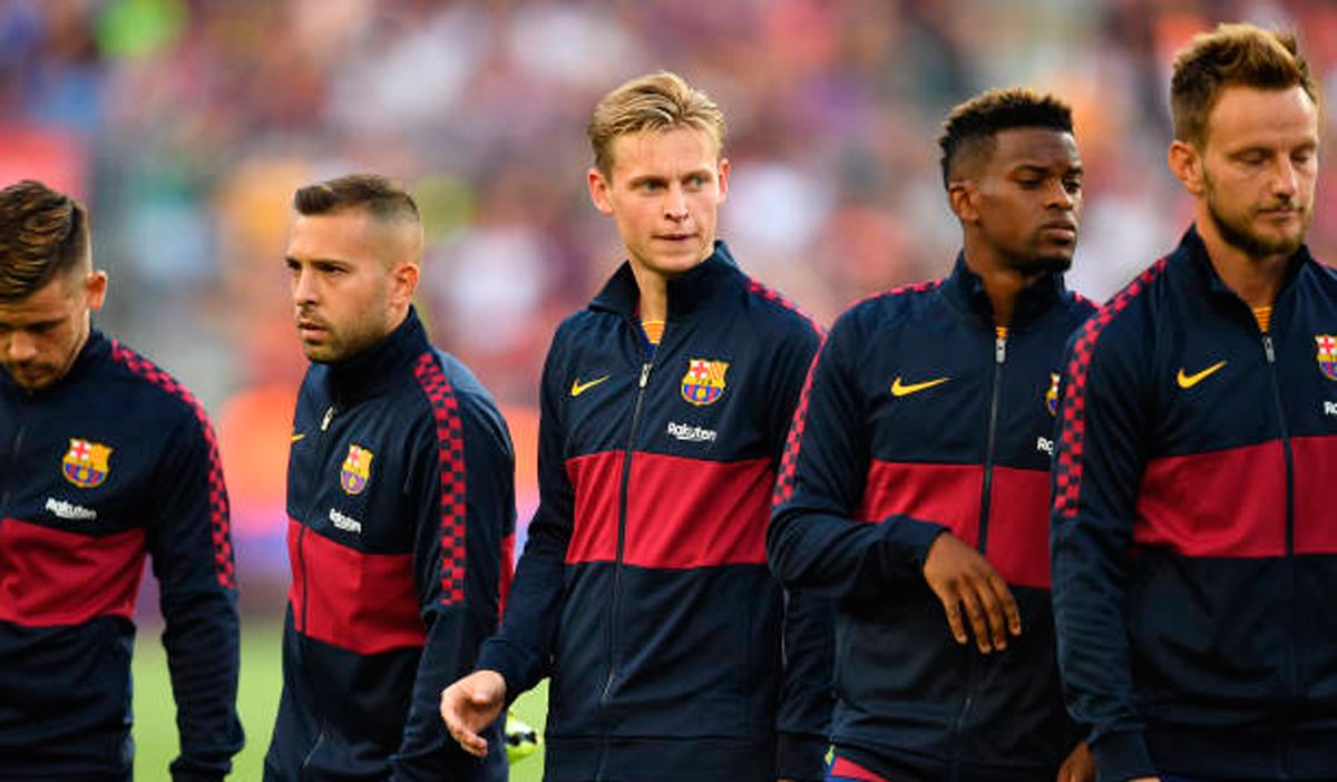 Jugadores del FC Barcelona en el Gamper