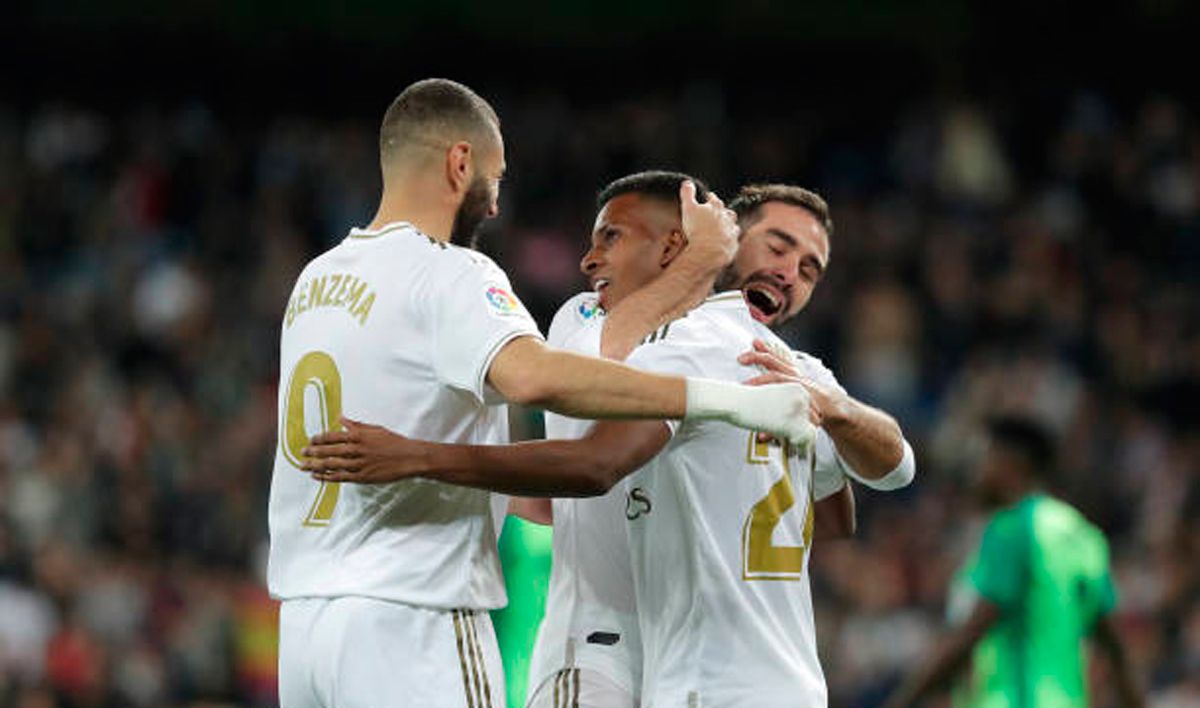 Players of the Madrid celebrating a goal