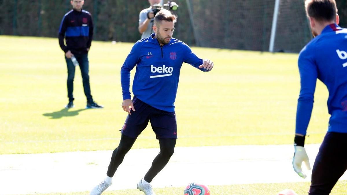 Jordi Alba en un entrenamiento del FC Barcelona | FCB