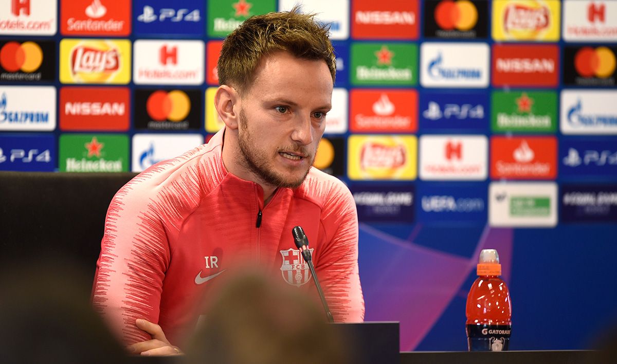 Ivan Rakitic, during a press conference with FC Barcelona