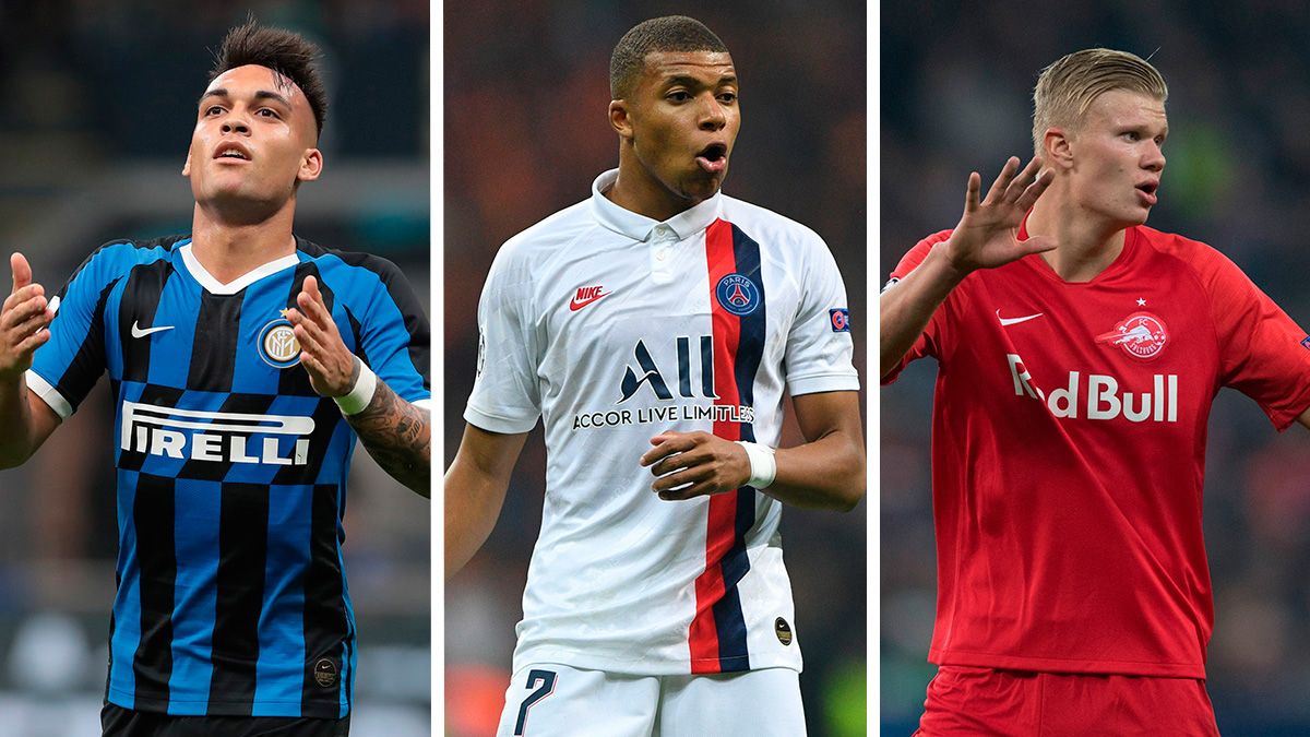 Lautaro Martínez, Kylian Mbappé and Erling Haland, 'top' forwards in Europe