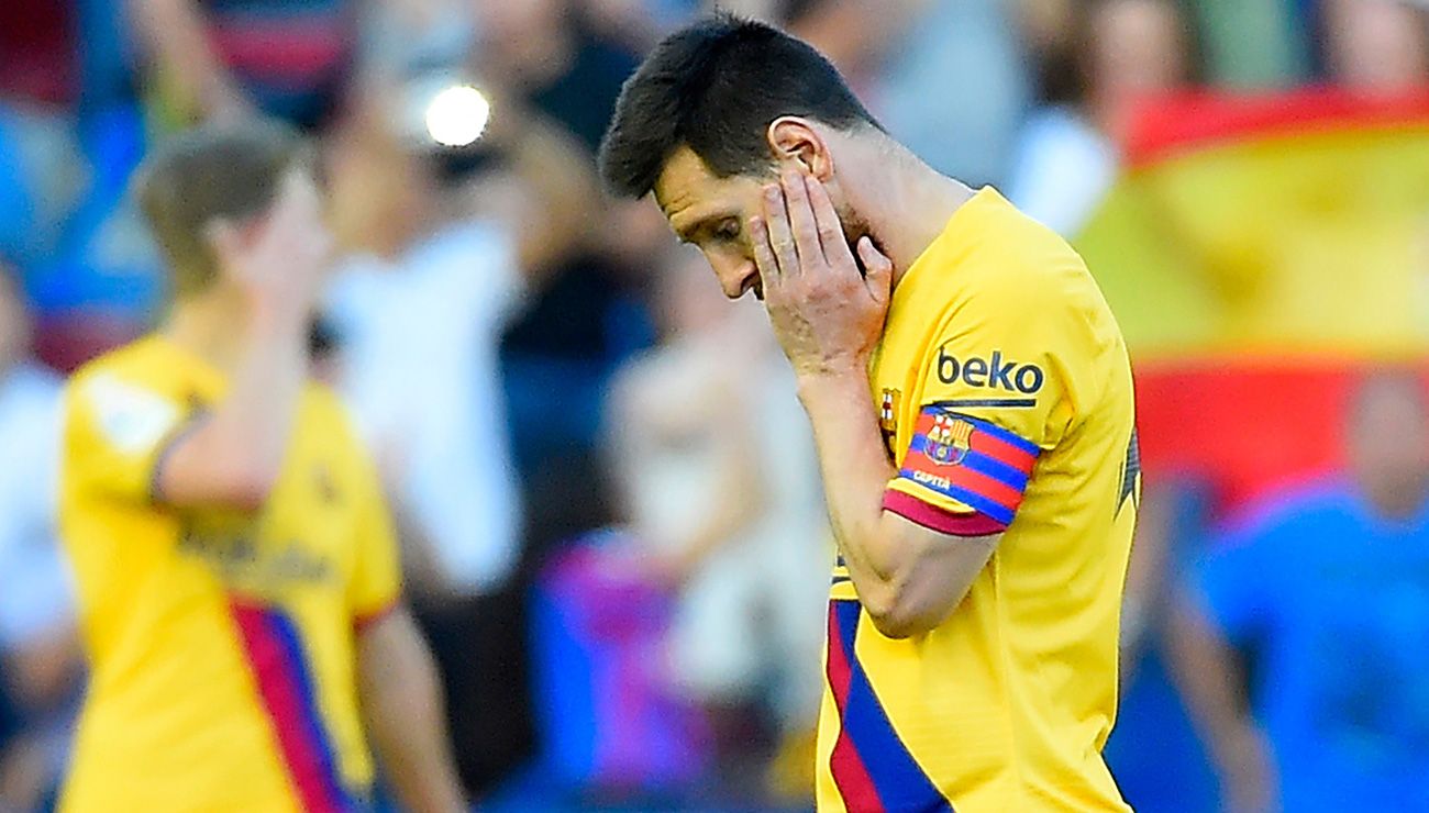 Leo Messi en el partido contra el Levante