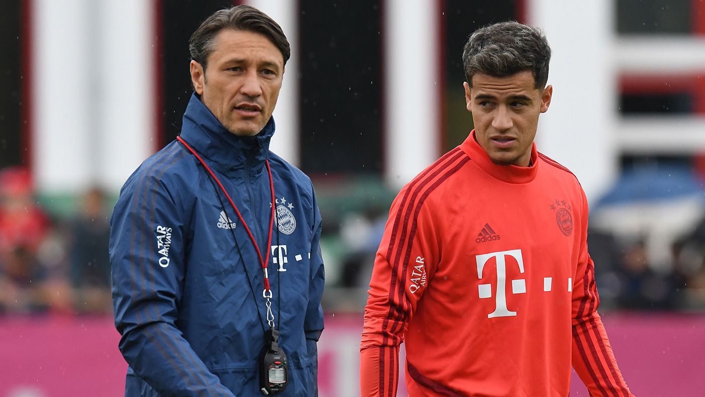 Kovac And Coutinho in a training of the Bayern of Munich