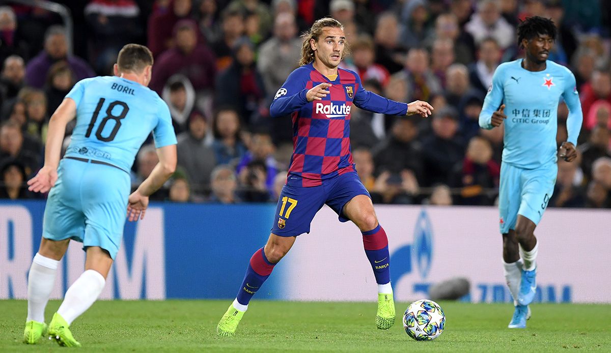 Antoine Griezmann, during a match against the Slavia of Prague