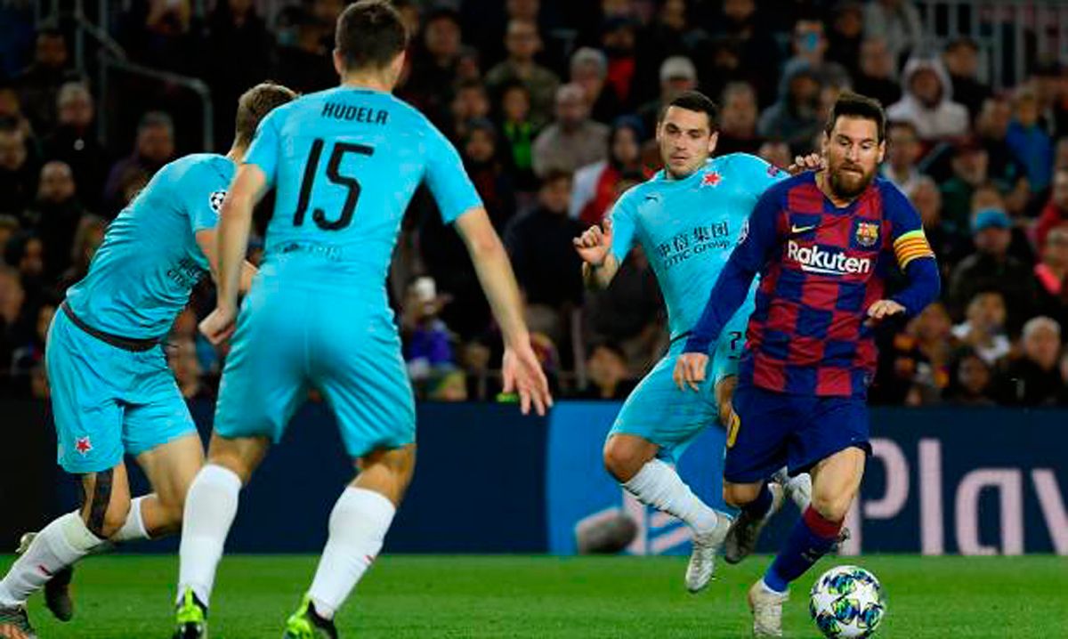 Leo Messi, durante el Barcelona-Slavia