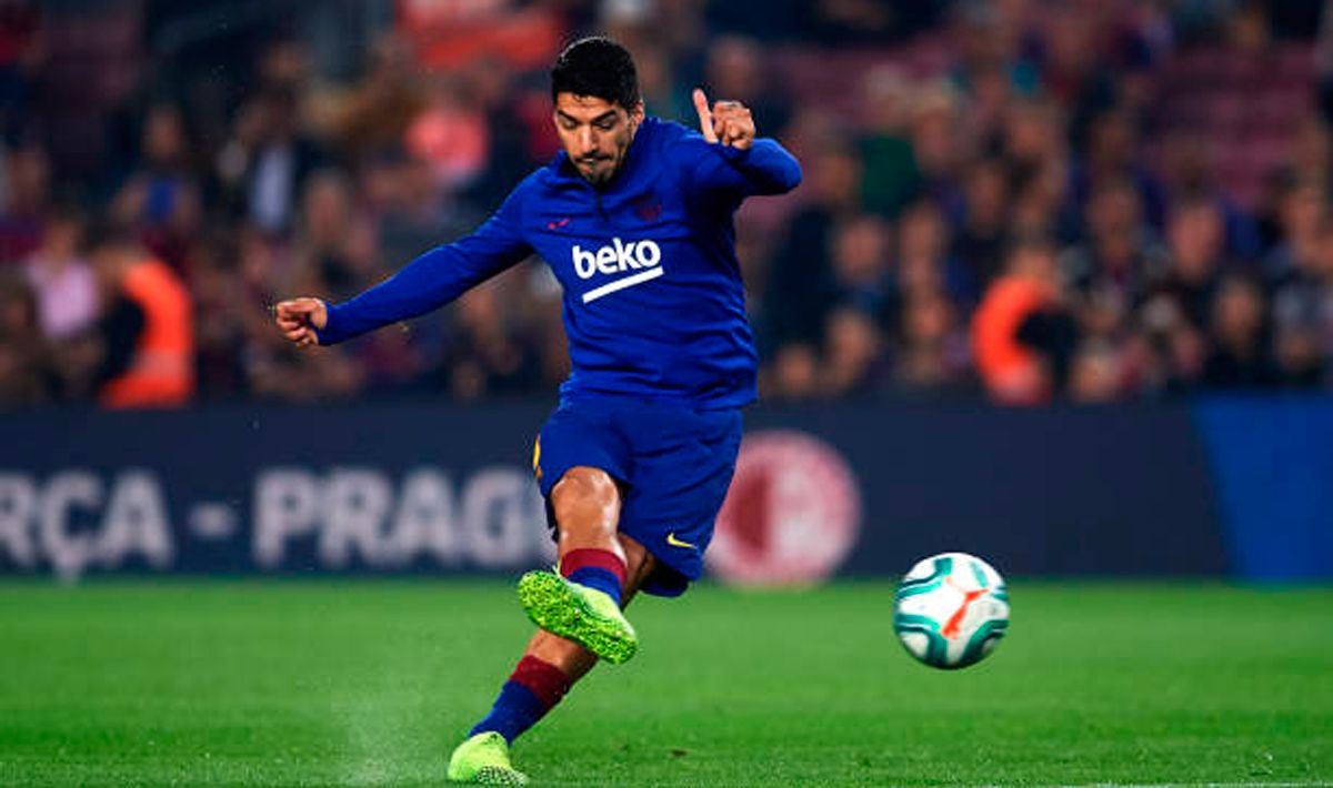 Luis Suarez, during a warming