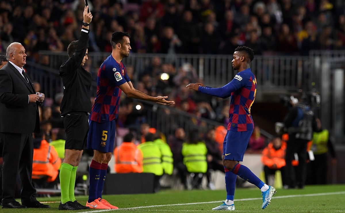 Sergio Busquets, relieving to Semedo against Celta in the Camp Nou