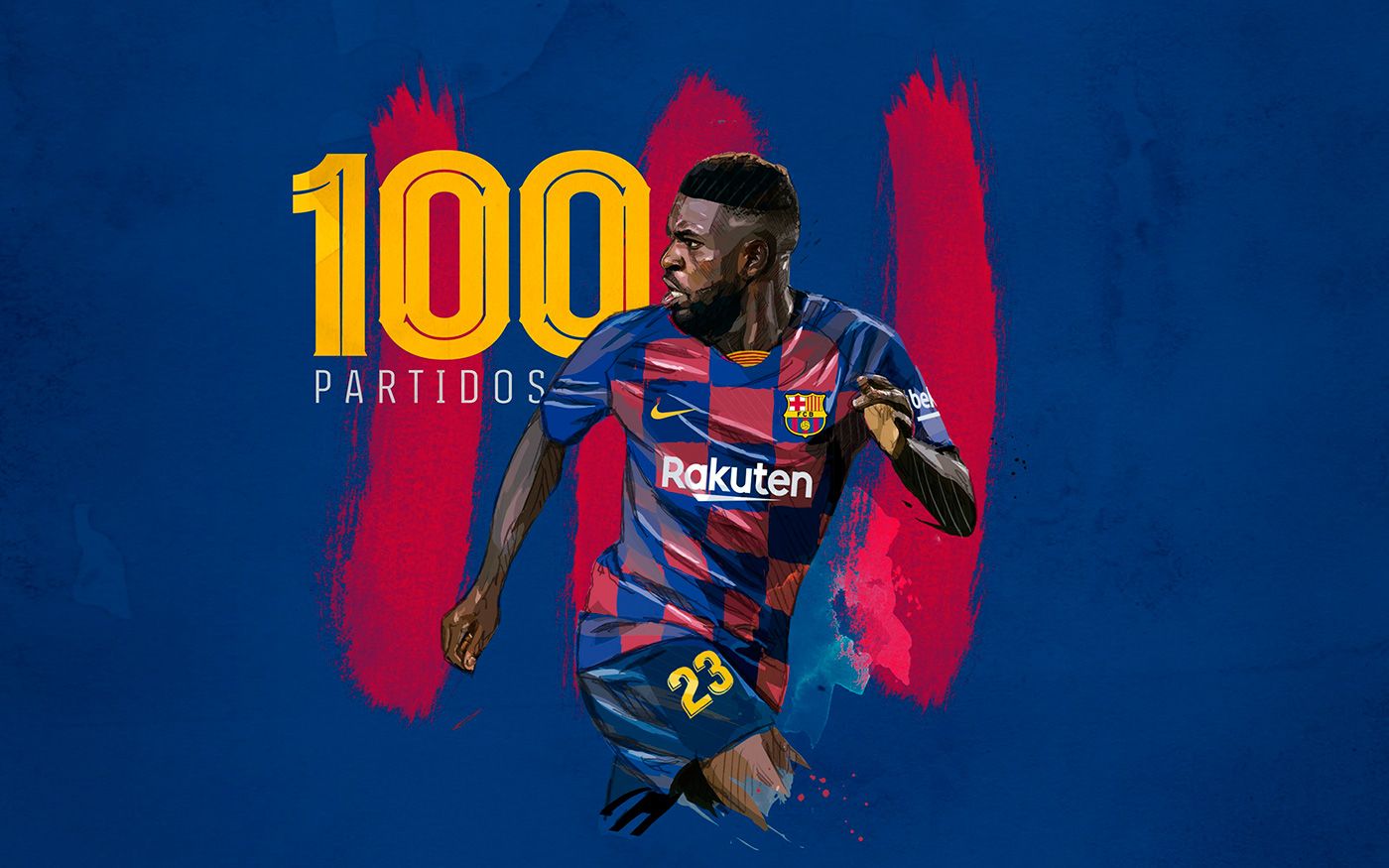 Umtiti Fulfilled 100 parties with the Barça - Photo: Twitter FCB