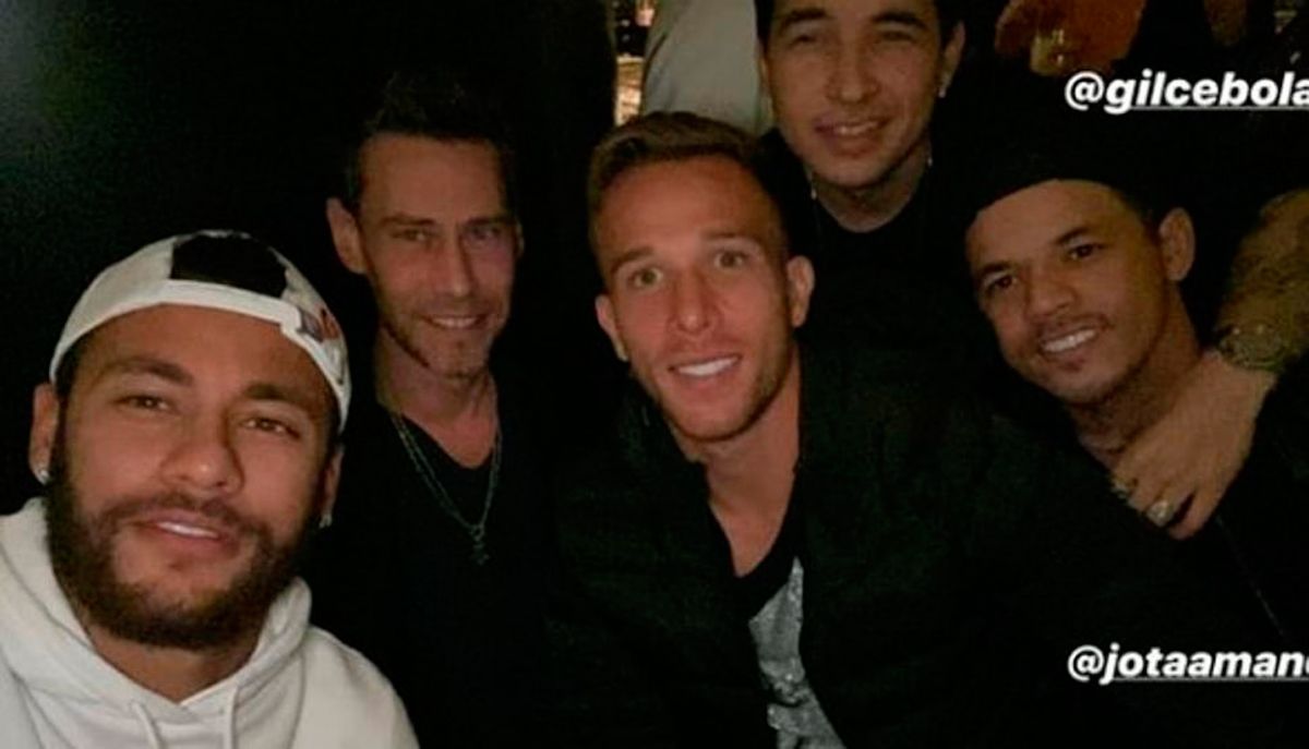 Neymar and Arthur partying in Barcelona