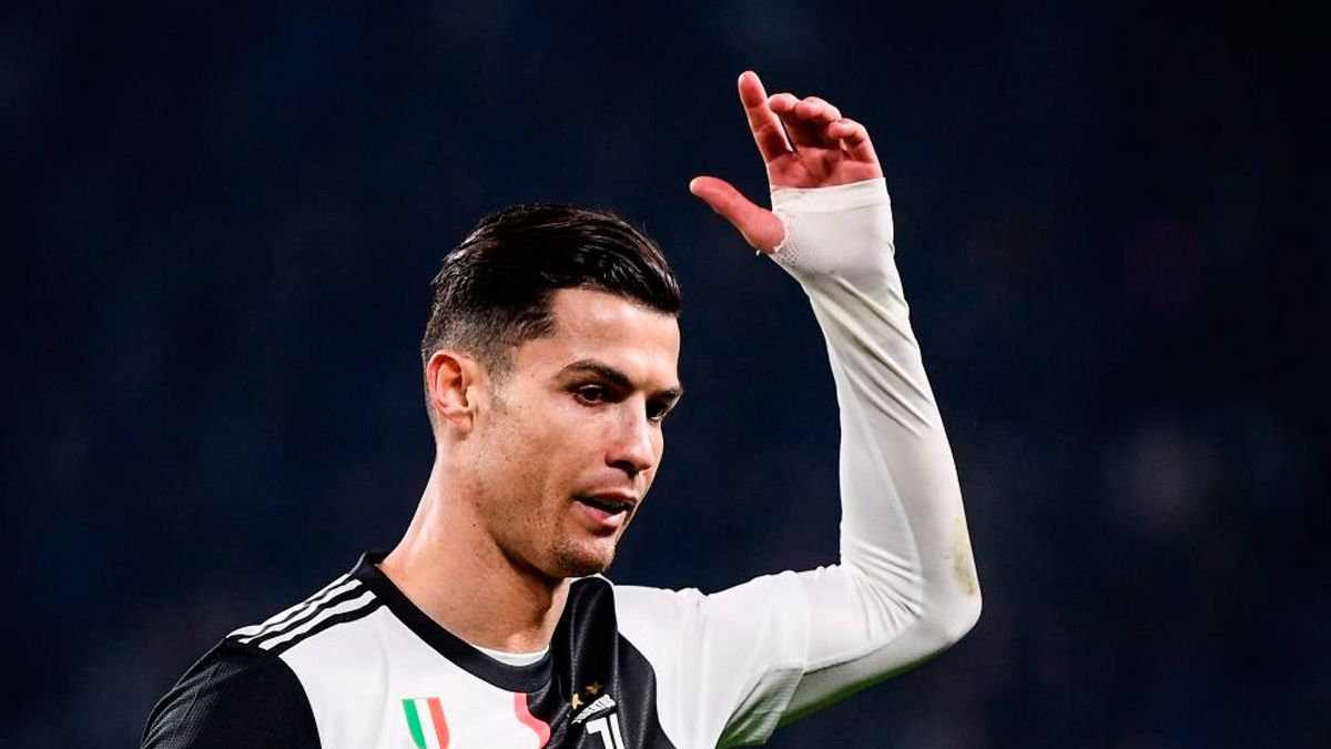 Cristiano Ronaldo in a match of Juventus in the Serie A
