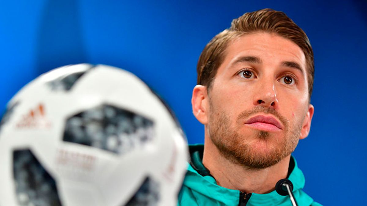 Sergio Ramos, during a press conference