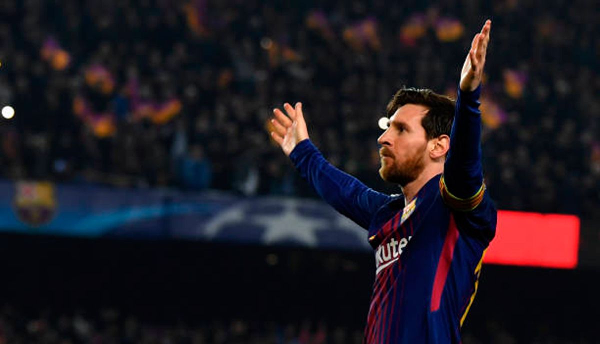 Leo Messi, celebrating a goal