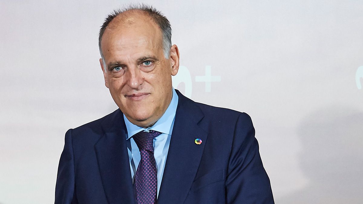 Javier Tebas, president of LaLiga, in a public celebration