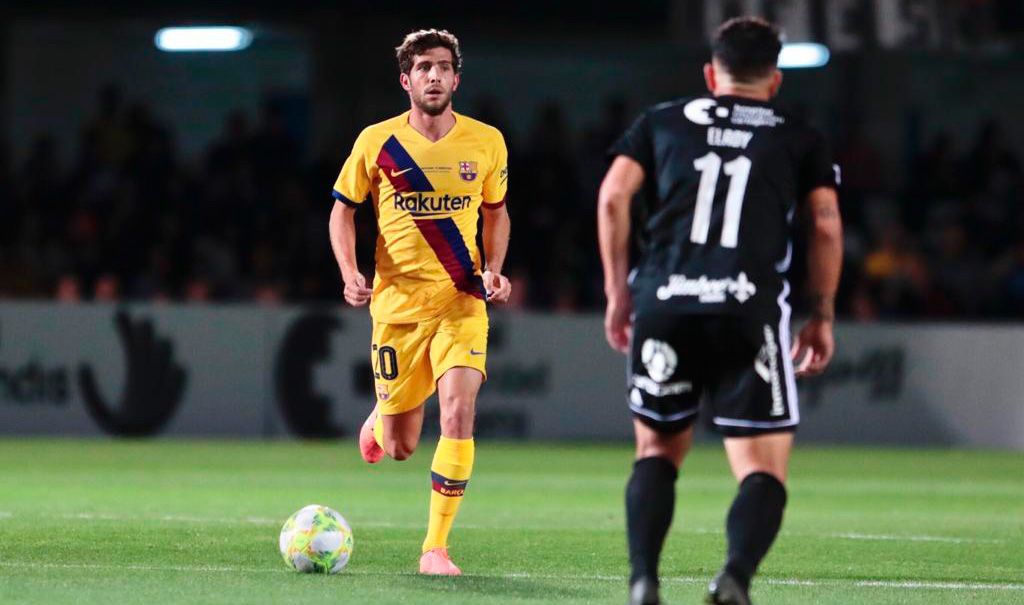 Sergi Roberto durante el partido contra el Cartagena - Twitter FCB