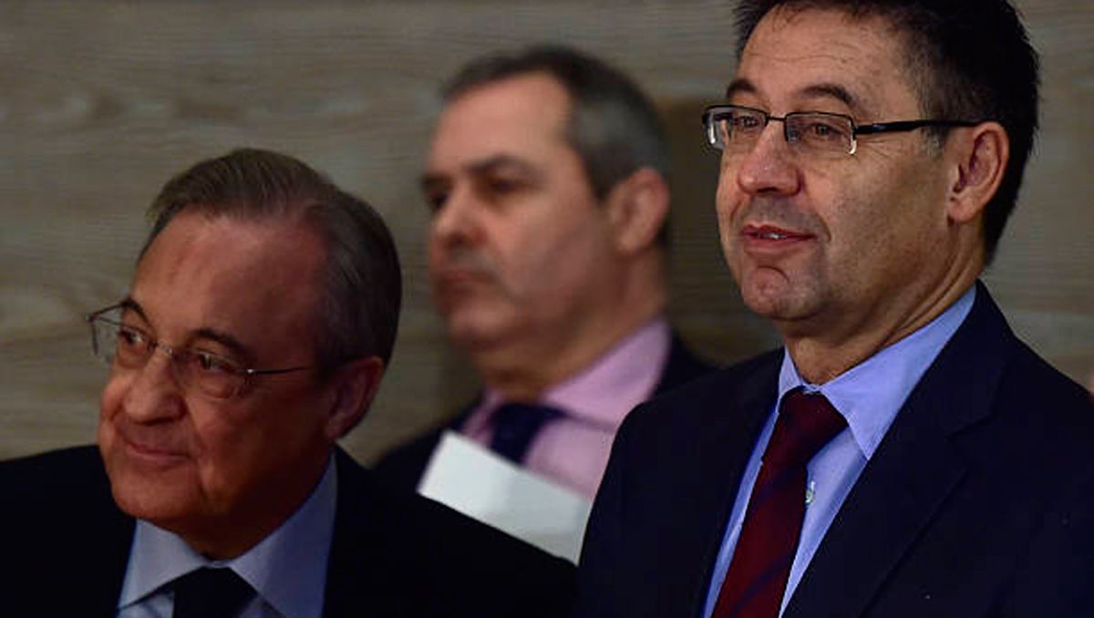 Florentino Pérez, junto a Bartomeu