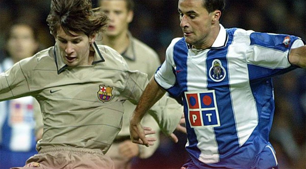 Leo Messi, during a friendly match against the Oporto