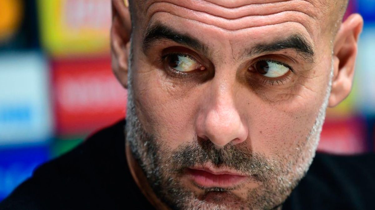 Pep Guardiola in a press conference of Manchester City