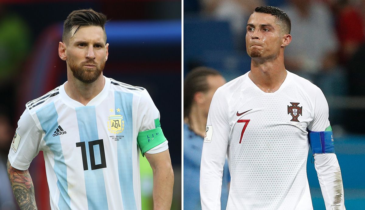 Leo Messi y Cristiano Ronaldo, capitanes de Argentina y Portugal