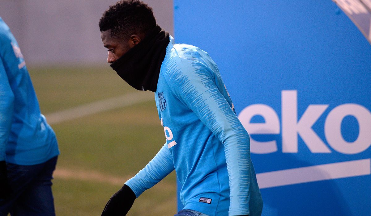 Ousmane Dembélé, during a training with FC Barcelona