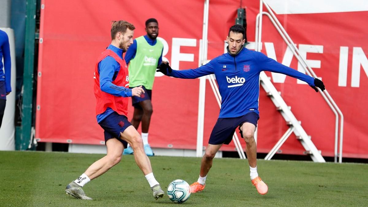 Ivan Rakitic, target of Juventus, in a training session of Barça | FCB