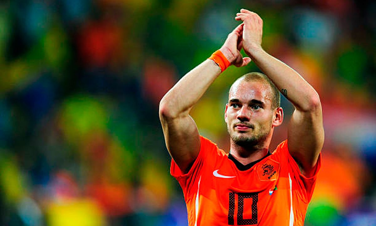 Wesley Sneijder, durante un partido con Holanda