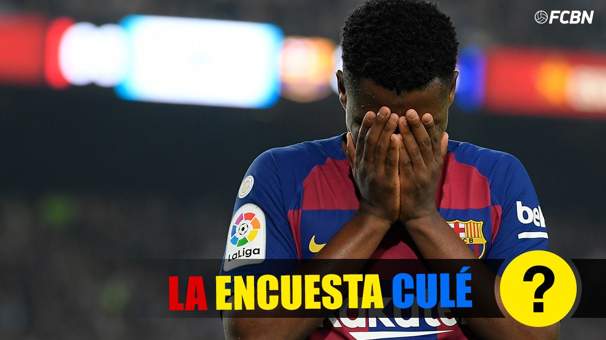 Ansu Fati, lamentando una ocasión fallada con el FC Barcelona